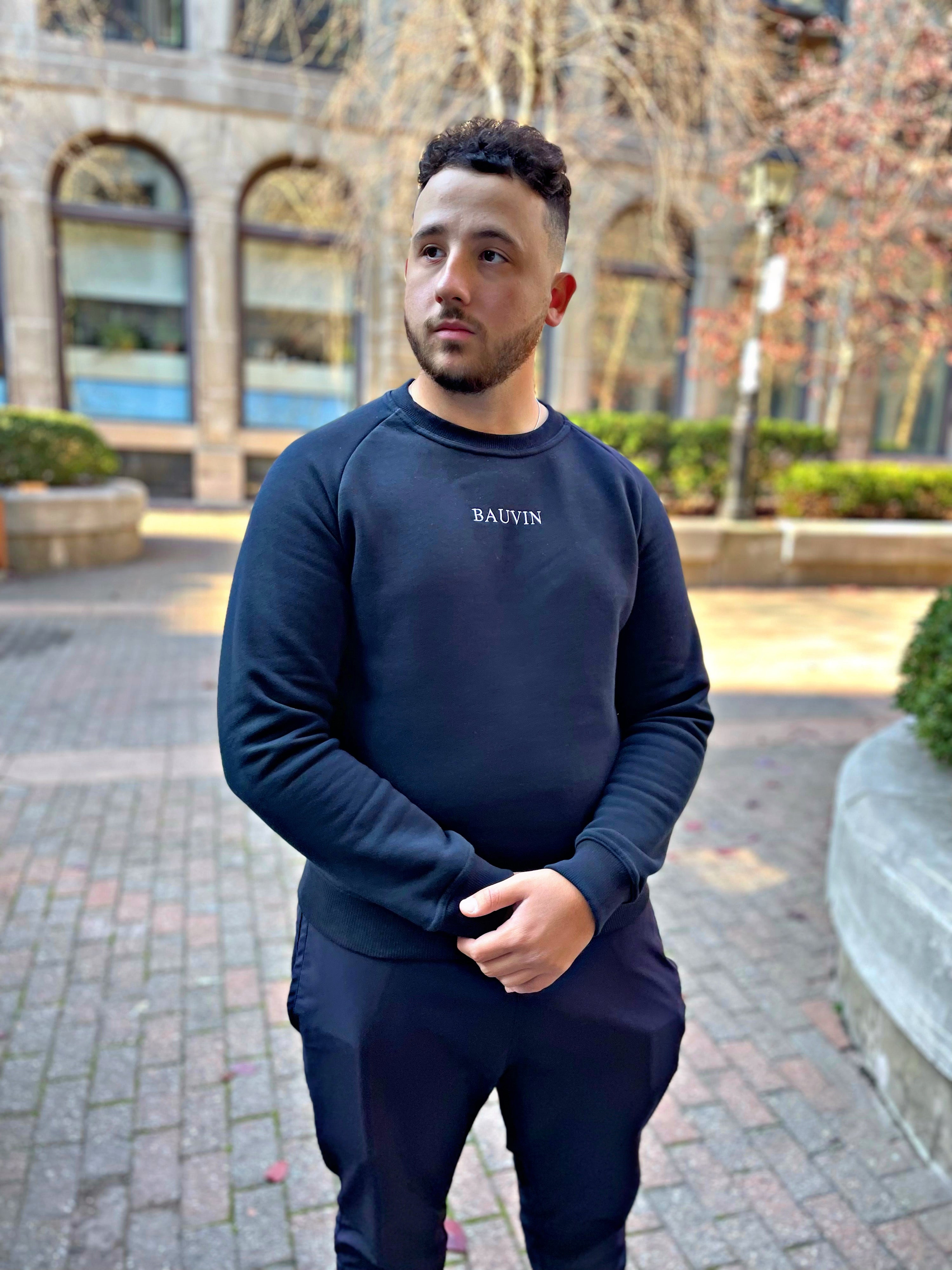 Black Premium Embroidered Sweatshirt